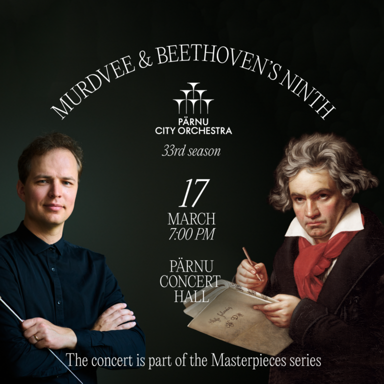 Conductor Mikk Murdvee leads Pärnu City Orchestra, soloists and combined choirs in Beethoven’s Symphony No. 9 and Wagner’s Good Friday Music.