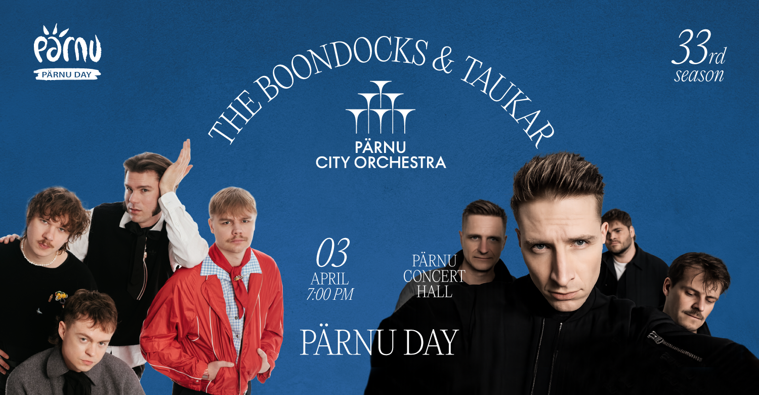 Pärnu Day concert featuring The Boondocks and Karl-Erik Taukar with the Pärnu City Orchestra conducted by Siim Aimla.